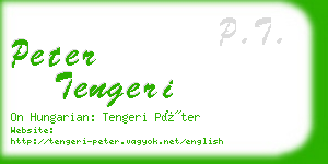 peter tengeri business card